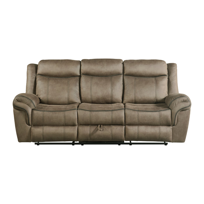 Sorrento Motion Sofa with Dropdown in T101 Brown - Jack’s Furniture and More (Laredo, TX)