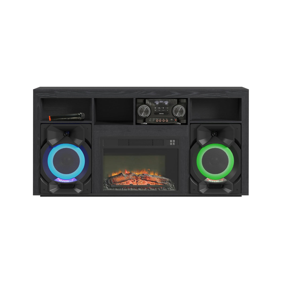 St. Cloud Fireplace with Sound System in Black - Jack’s Furniture and More (Laredo, TX)
