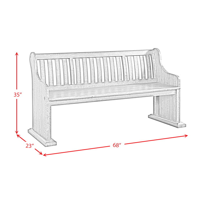 Stone 6PC Dining Set in Charcoal - Table, 4 Wooden Swril Back Side Chairs, & Pew Bench - Jack’s Furniture and More (Laredo, TX)