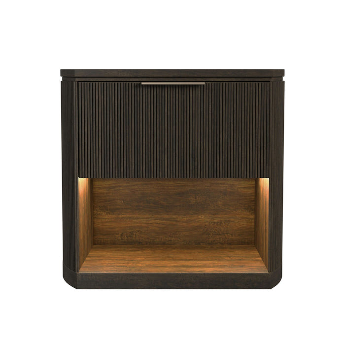 Sylvie 1-Drawer Nightstand with Touch Light in Dark Brown LED - Jack’s Furniture and More (Laredo, TX)