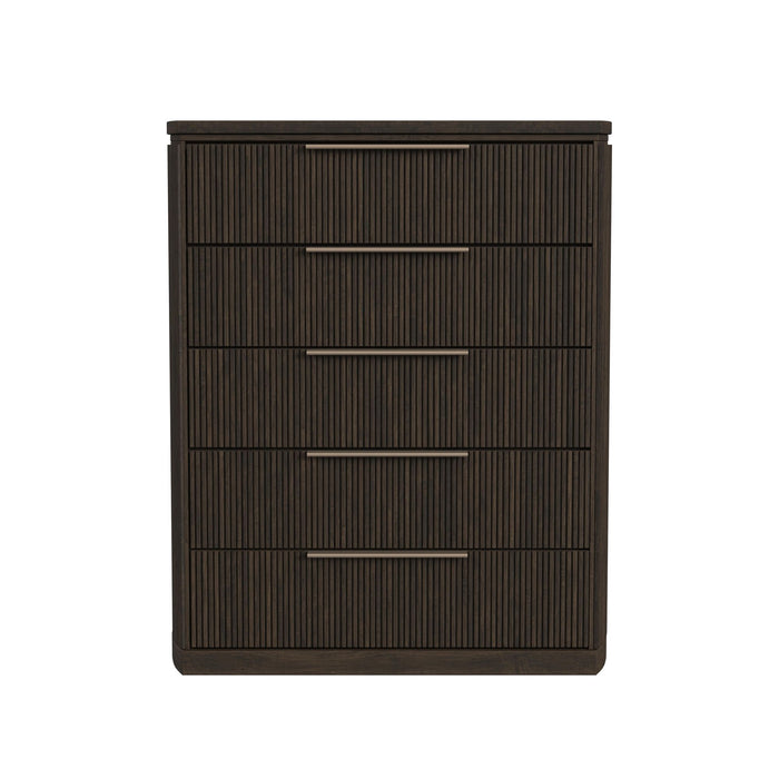 Sylvie 5-Drawer Chest in Dark Brown - Jack’s Furniture and More (Laredo, TX)