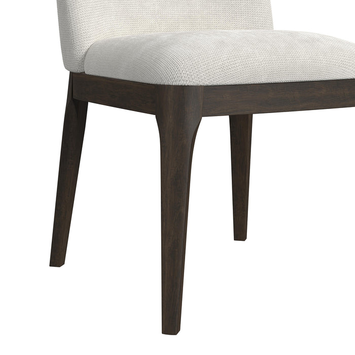Sylvie Dining Side Chair with White Fabric in Dark Brown (2 Per Carton) - Jack’s Furniture and More (Laredo, TX)