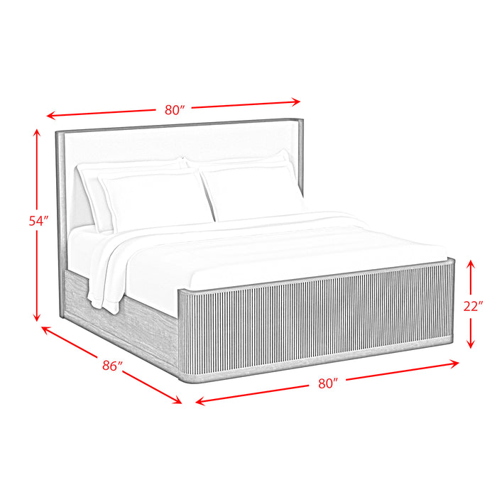 Sylvie UPH Bed with White Fabric - Jack’s Furniture and More (Laredo, TX)