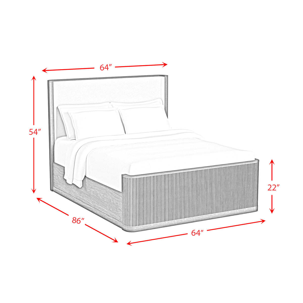 Sylvie UPH Bedroom Set with White Fabric