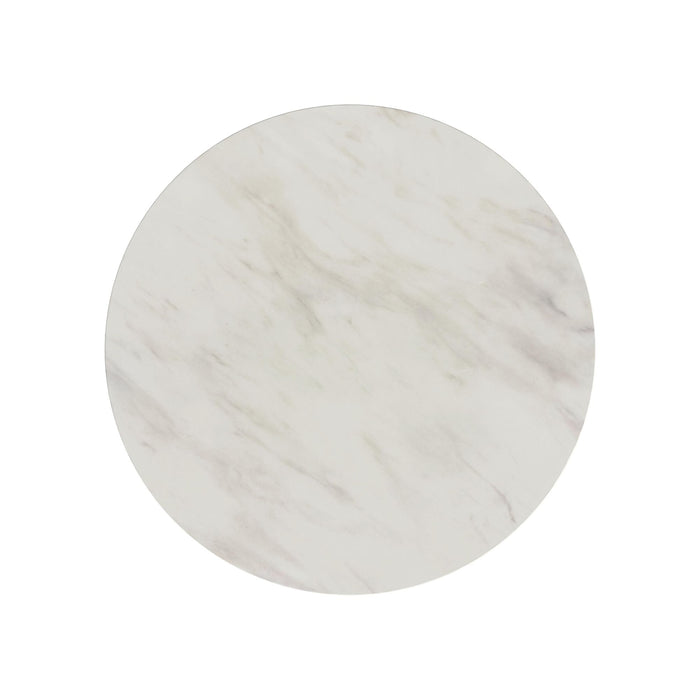 Sylvie Round Coffee Table with White Faux Marble Top and Base in Dark Brown - Jack’s Furniture and More (Laredo, TX)