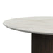 Sylvie Round Dining Table with White Faux Marble Top in Dark Brown - Jack’s Furniture and More (Laredo, TX)