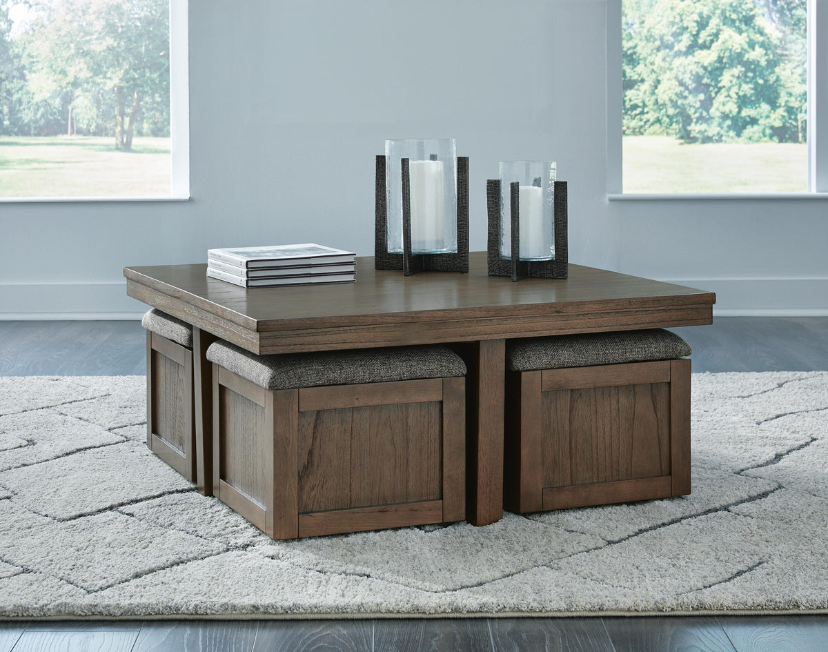 Boardernest Coffee Table with 4 Stools - Jack’s Furniture and More (Laredo, TX)