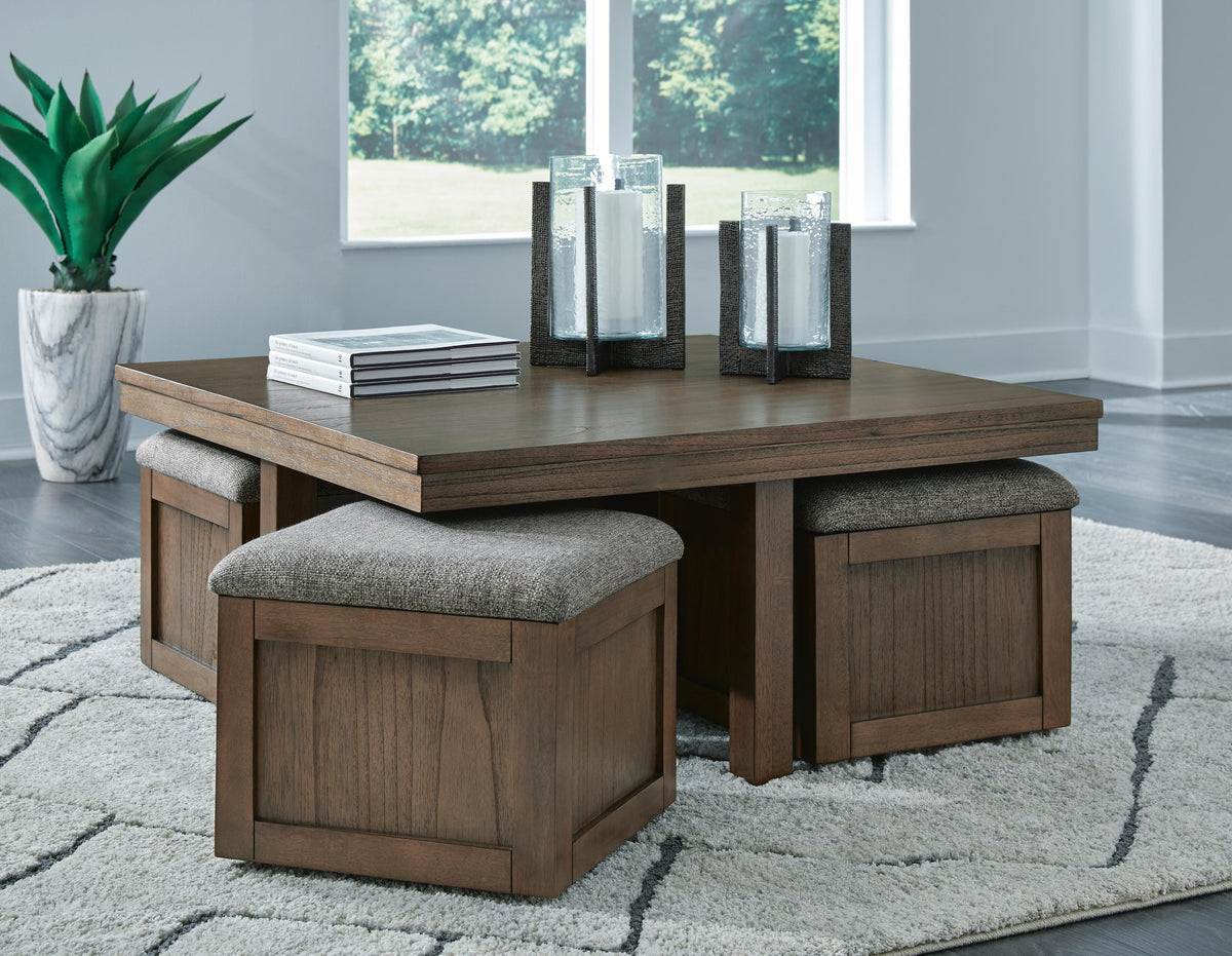 Boardernest Coffee Table with 4 Stools - Jack’s Furniture and More (Laredo, TX)