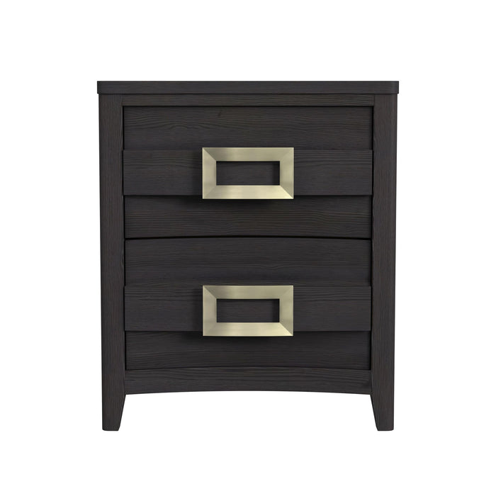Tobias 2-Drawer Nightstand with USB in Black - Jack’s Furniture and More (Laredo, TX)