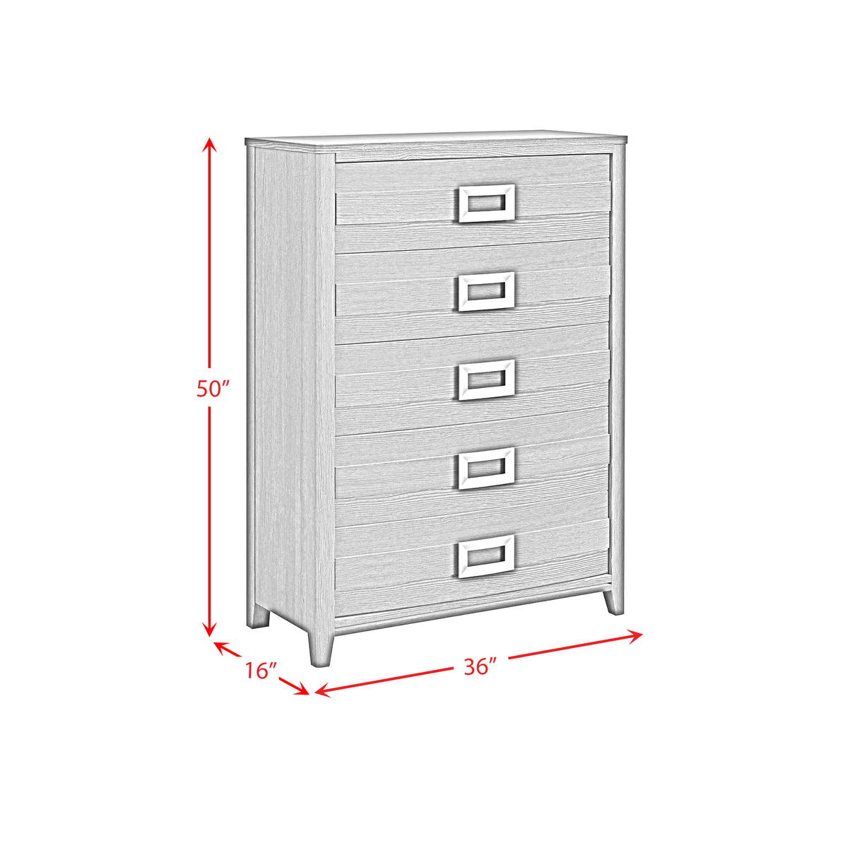 Tobias 5-Drawer Chest in Black - Jack’s Furniture and More (Laredo, TX)