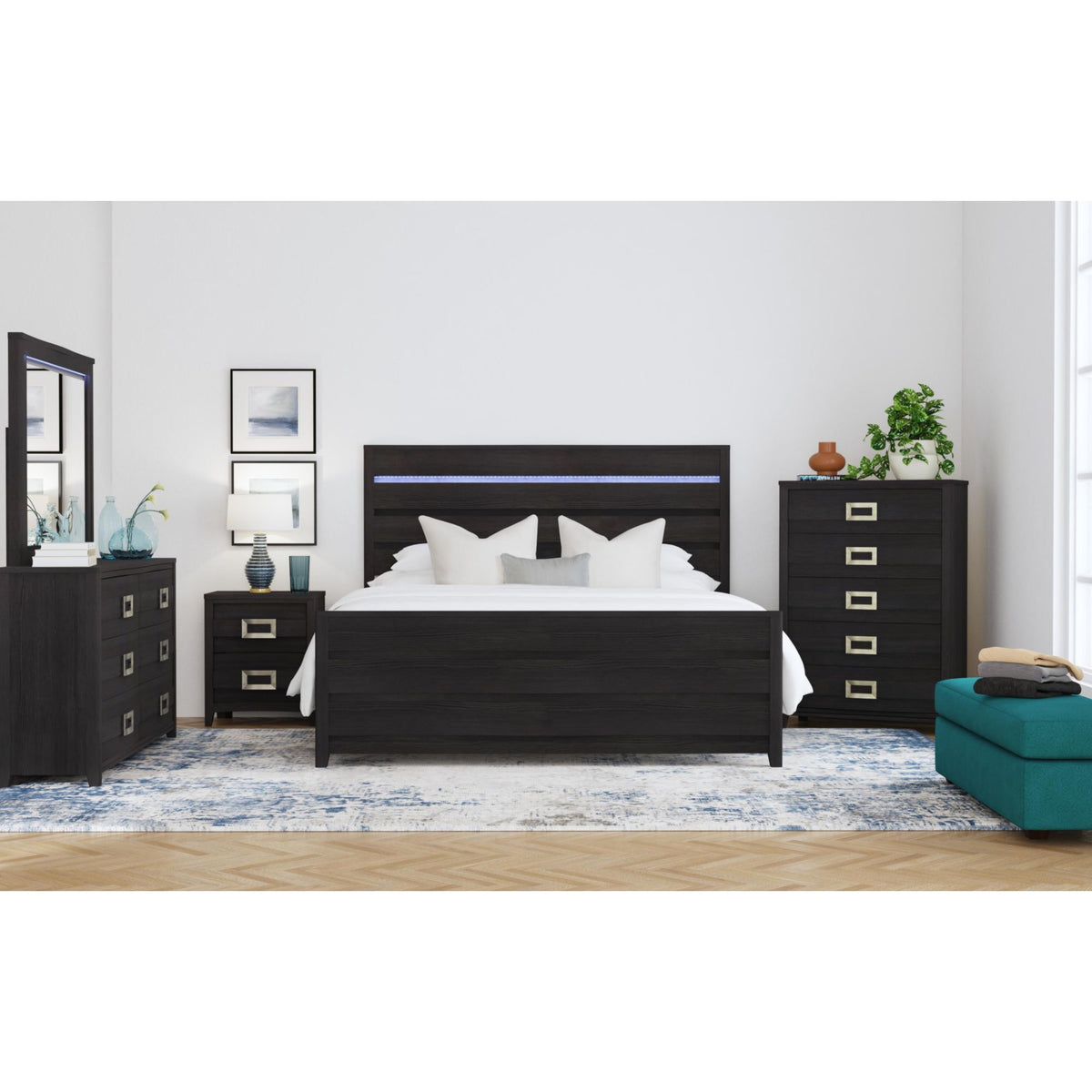 Tobias 5-Drawer Chest in Black - Jack’s Furniture and More (Laredo, TX)