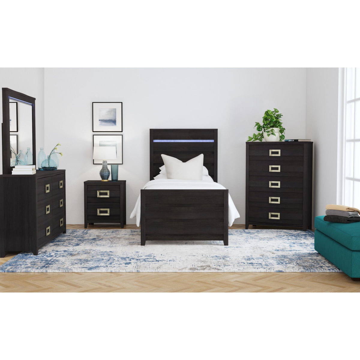 Tobias Bedroom Set with LED