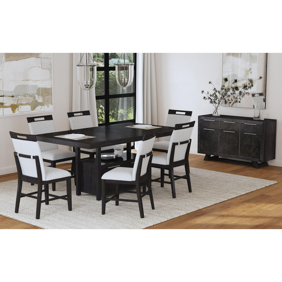 Transcend Counter Height Dining Set in Charcoal-Table and Four Chairs - Jack’s Furniture and More (Laredo, TX)