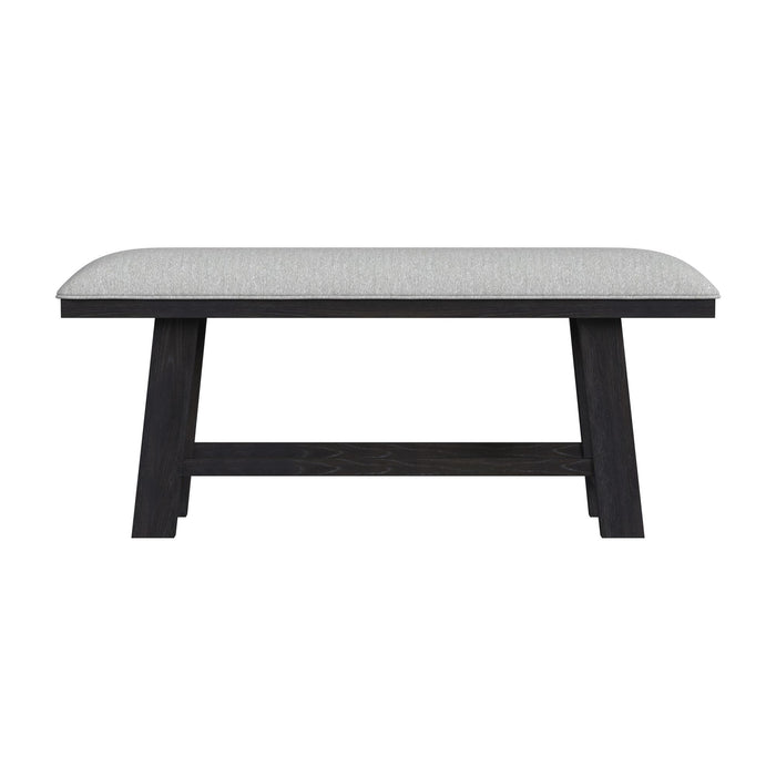 Transcend Counter Bench with Light Grey Fabric in Charcoal