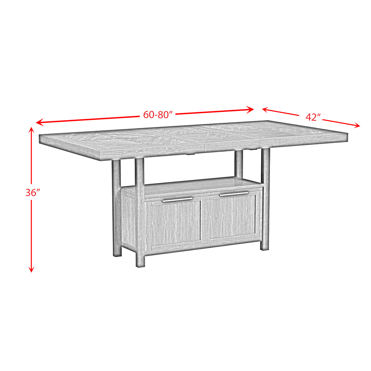Transcend Counter Height Dining Set in Charcoal-Table and Four Chairs - Jack’s Furniture and More (Laredo, TX)