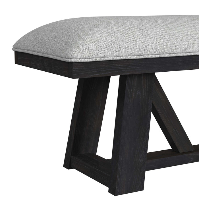 Transcend Dining Bench with Light Grey Fabric in Charcoal - Jack’s Furniture and More (Laredo, TX)