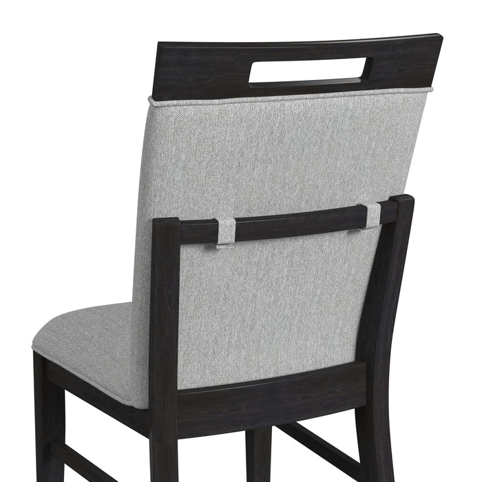 Transcend Dining Side Chair with Light Grey Fabric in Charcoal (2 Per Carton) - Jack’s Furniture and More (Laredo, TX)