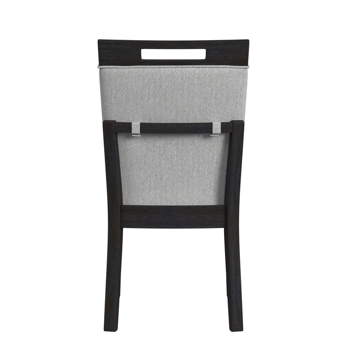 Transcend Dining Side Chair with Light Grey Fabric in Charcoal (2 Per Carton) - Jack’s Furniture and More (Laredo, TX)