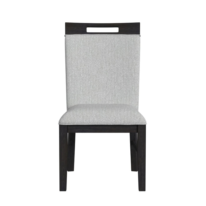 Transcend Dining Side Chair with Light Grey Fabric in Charcoal (2 Per Carton) - Jack’s Furniture and More (Laredo, TX)