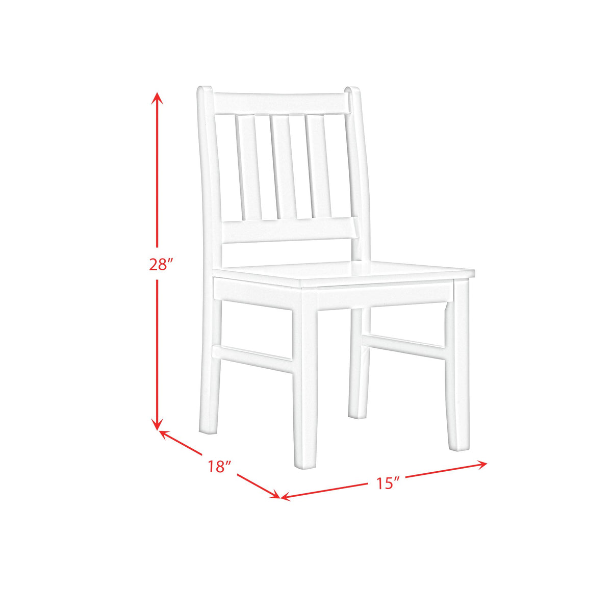 Travis Youth 5PC Dining Set with Table and 4 Chairs in White - Jack’s Furniture and More (Laredo, TX)