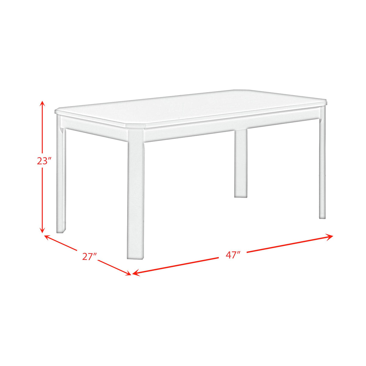Travis Youth 5PC Dining Set with Table and 4 Chairs in White - Jack’s Furniture and More (Laredo, TX)