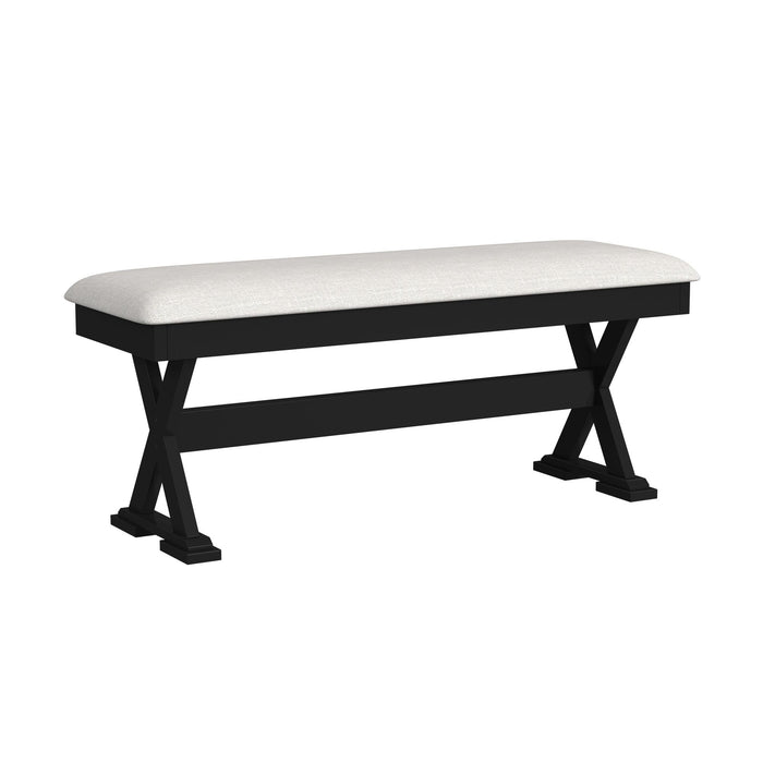 Tulane 6PC Dining Set with Table, 4 Chairs, and Bench in Oak and Black