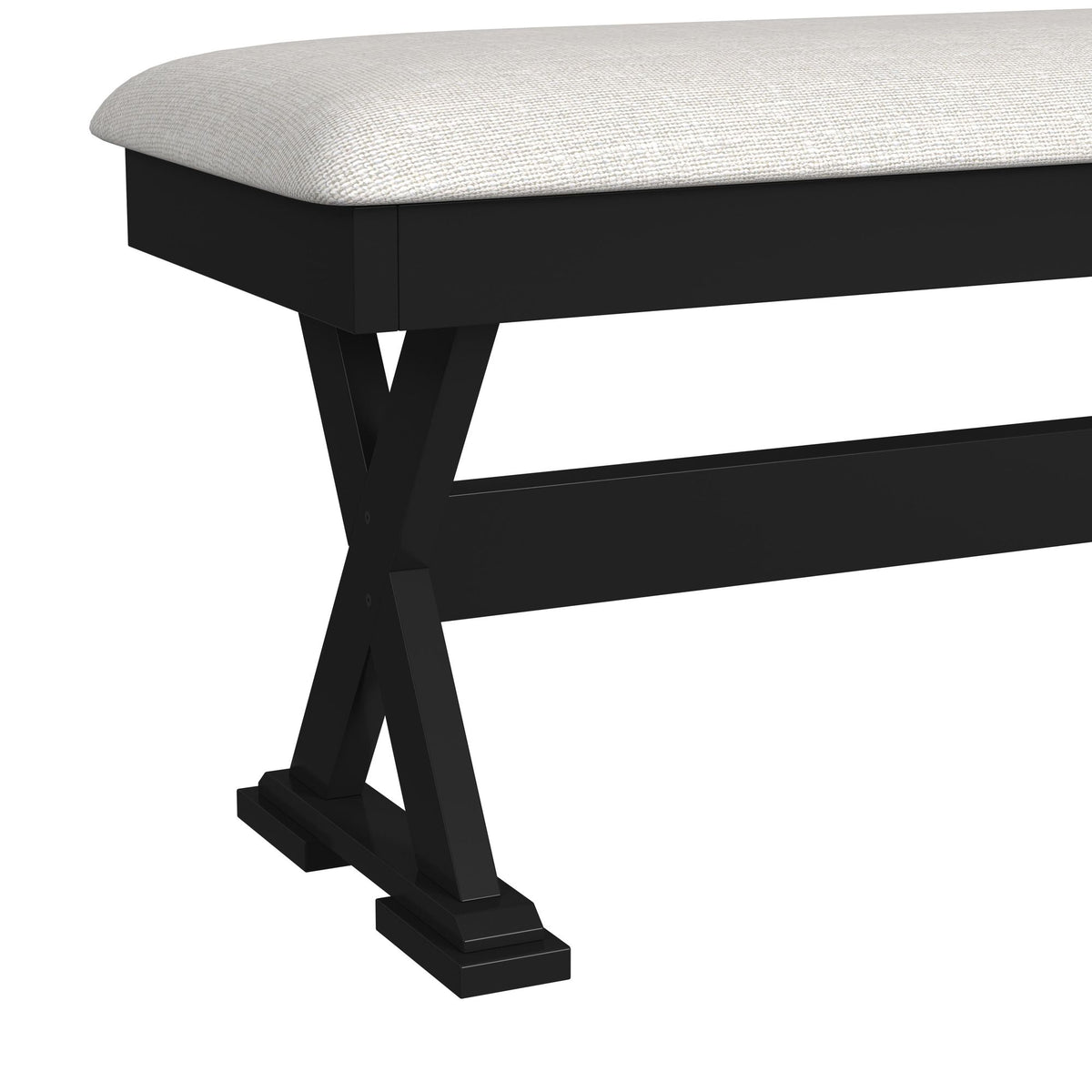 Tulane 6PC Dining Set with Table, 4 Chairs, and Bench in Oak and Black