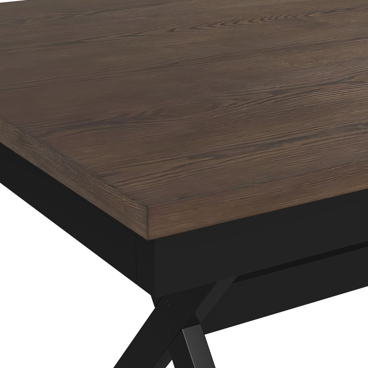 Tulane 6PC Dining Set with Table, 4 Chairs, and Bench in Oak and Black