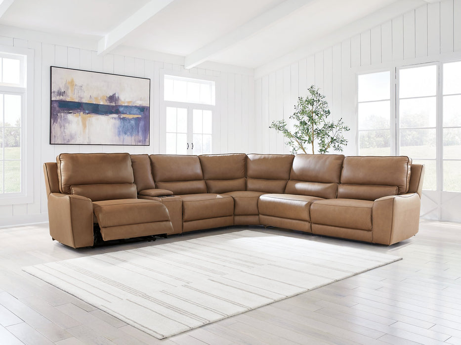 DeepWakes Reclining Sectional with Storage Console - Jack’s Furniture and More (Laredo, TX)