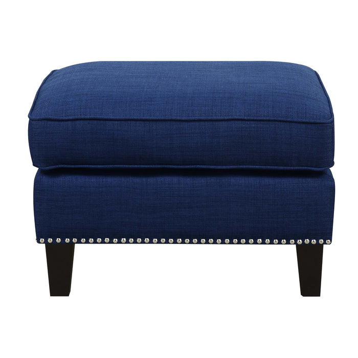 Erica 497 Ottoman W/Chrome Nail Heirloom Blue (ISTA 3) - Jack’s Furniture and More (Laredo, TX)
