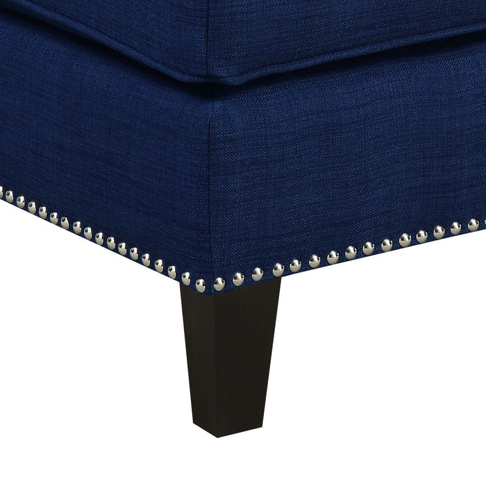 Erica 497 Ottoman W/Chrome Nail Heirloom Blue (ISTA 3) - Jack’s Furniture and More (Laredo, TX)
