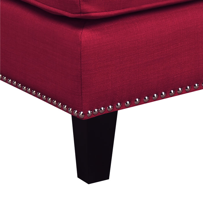 Erica 497 Ottoman W/Chrome Nail Heirloom Berry (ISTA 3) - Jack’s Furniture and More (Laredo, TX)