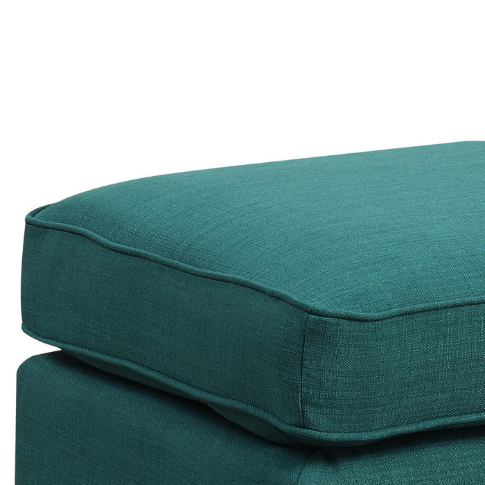 Erica 497 Ottoman W/Chrome Nail Heirloome Teal (ISTA 3) - Jack’s Furniture and More (Laredo, TX)