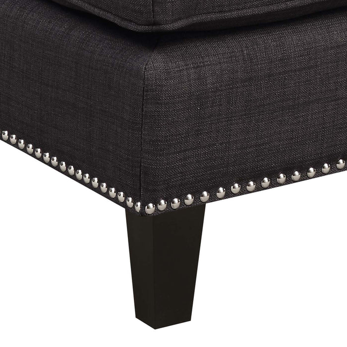 Erica 497 Ottoman W/Chrome Nail Heirloom Charcoal (ISTA 3) - Jack’s Furniture and More (Laredo, TX)