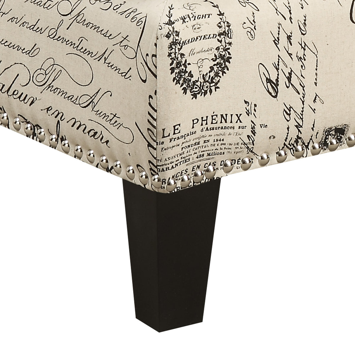 Erica 497 Ottoman W/Chrome Nail French Script (ISTA 3)
