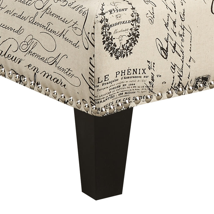 Erica 497 Ottoman W/Chrome Nail French Script (ISTA 3) - Jack’s Furniture and More (Laredo, TX)
