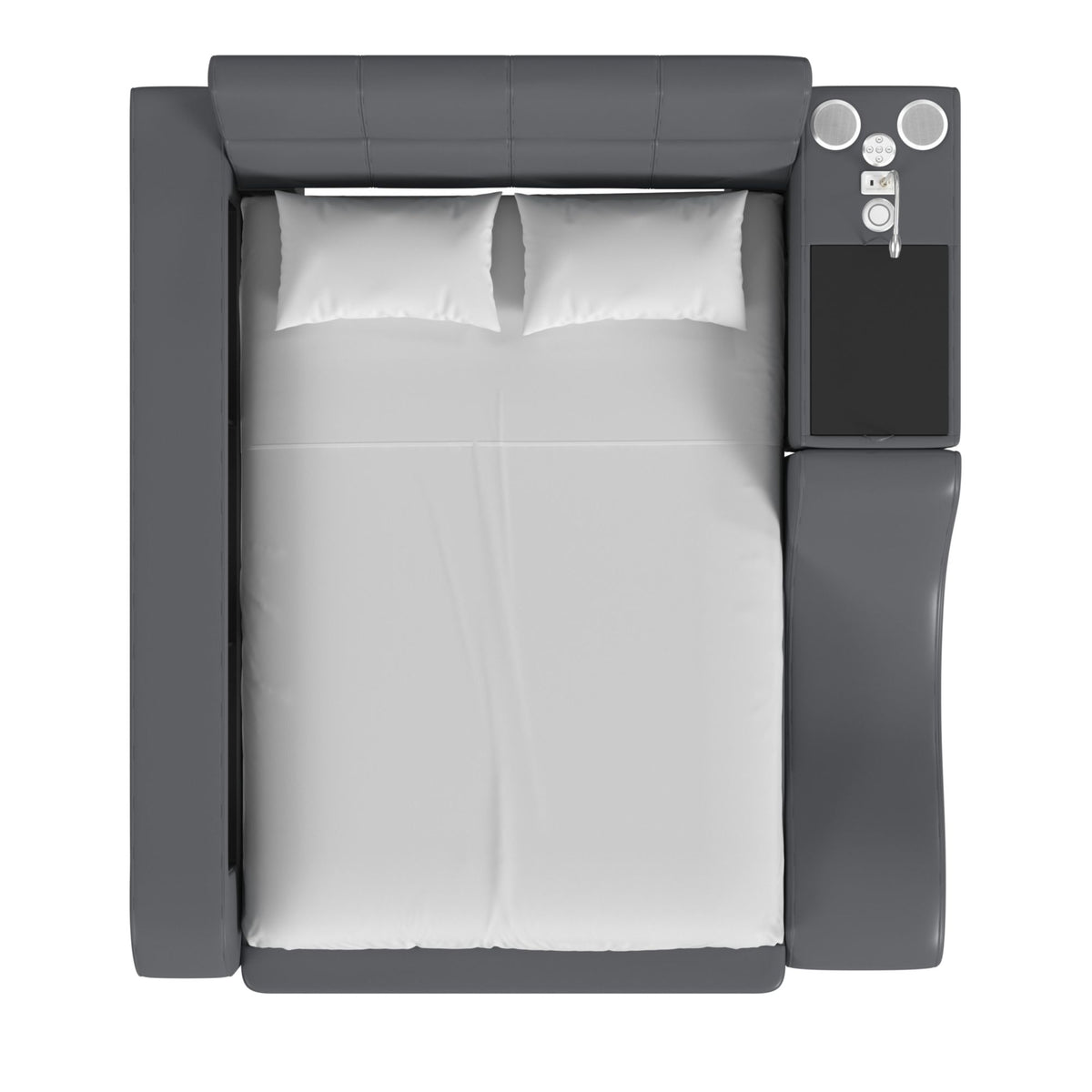 Valari Nightstand with Electronic Features in Grey PU - Jack’s Furniture and More (Laredo, TX)