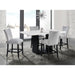 Valentino White 5PC Counter Height Dining Set - Table & Four Grey Chairs - Jack’s Furniture and More (Laredo, TX)