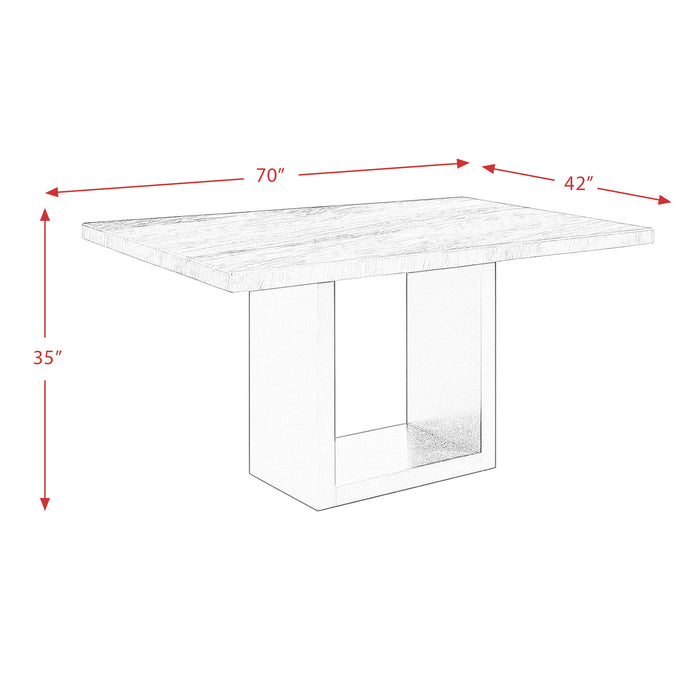 Valentino White Counter Height Dining Table - Jack’s Furniture and More (Laredo, TX)