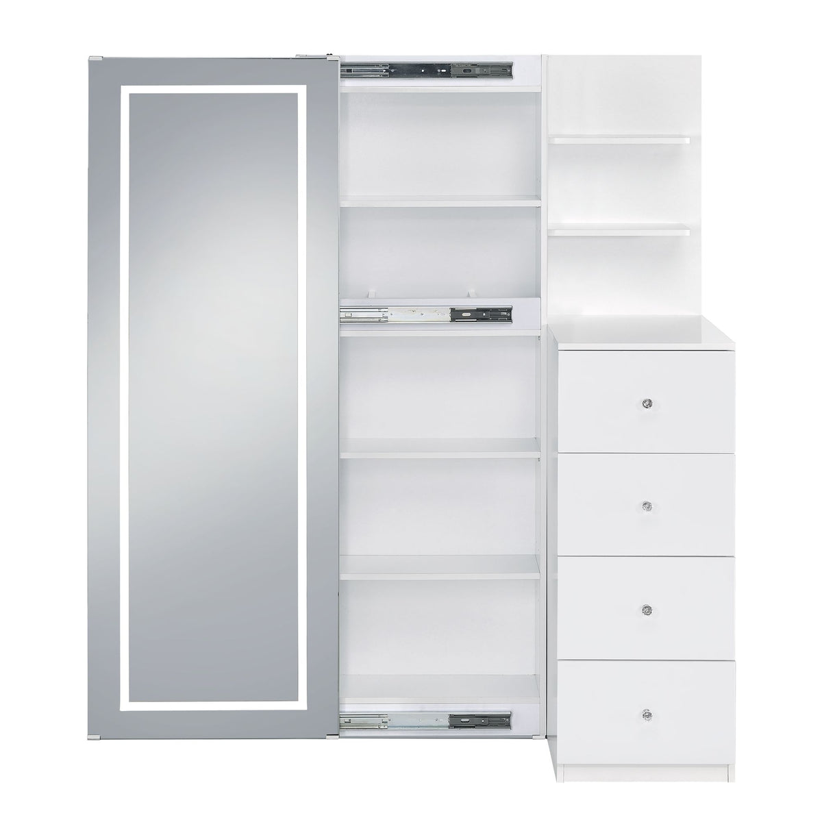 Vancouver Floor Mirror With Storage in White - Jack’s Furniture and More (Laredo, TX)
