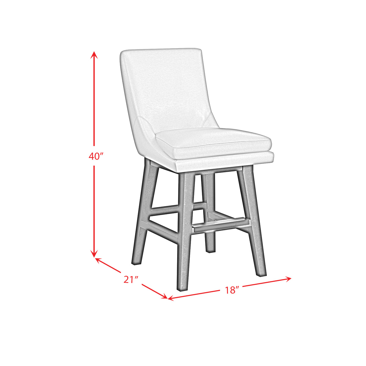 Villanova Swivel Counter Stool with Pewter PU in Espresso (2 Per Carton) - Jack’s Furniture and More (Laredo, TX)