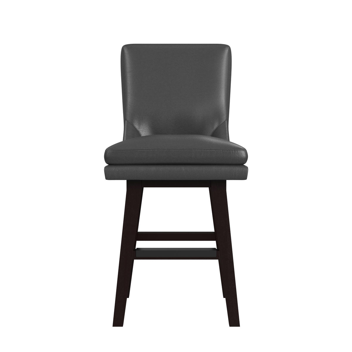 Villanova Swivel Counter Stool with Pewter PU in Espresso (2 Per Carton) - Jack’s Furniture and More (Laredo, TX)