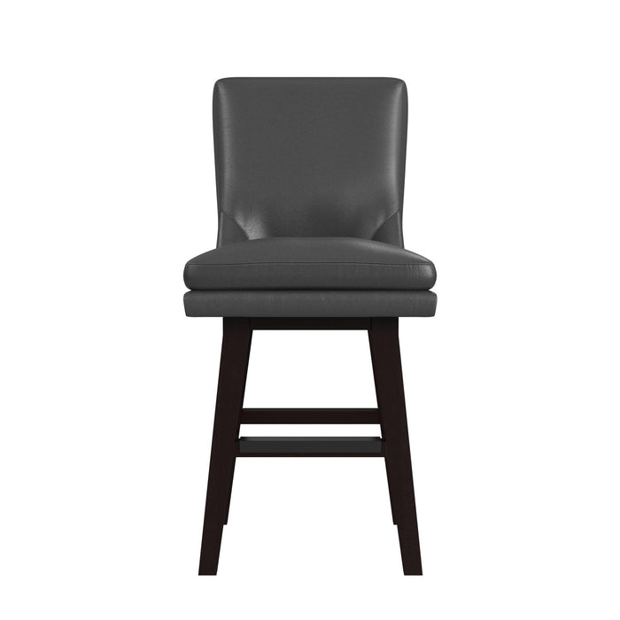 Villanova Swivel Counter Stool with Pewter PU in Espresso (2 Per Carton) - Jack’s Furniture and More (Laredo, TX)