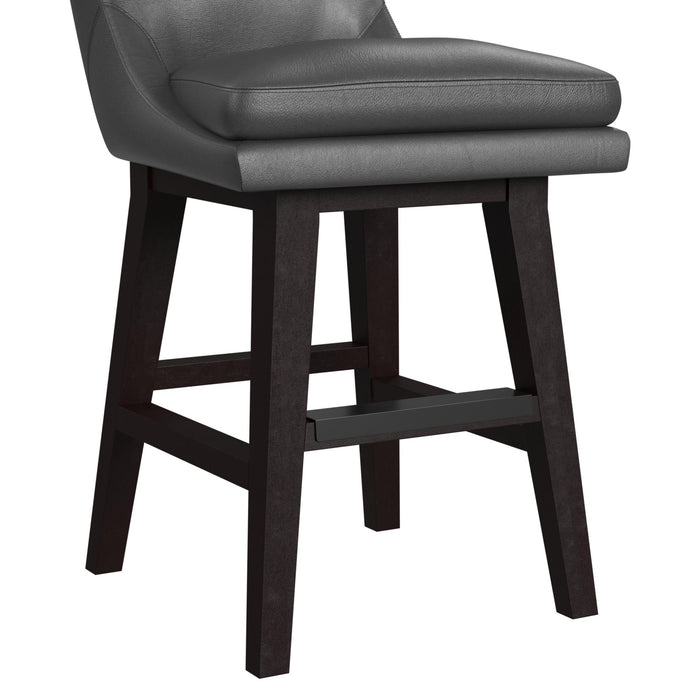 Villanova Swivel Counter Stool with Pewter PU in Espresso (2 Per Carton) - Jack’s Furniture and More (Laredo, TX)
