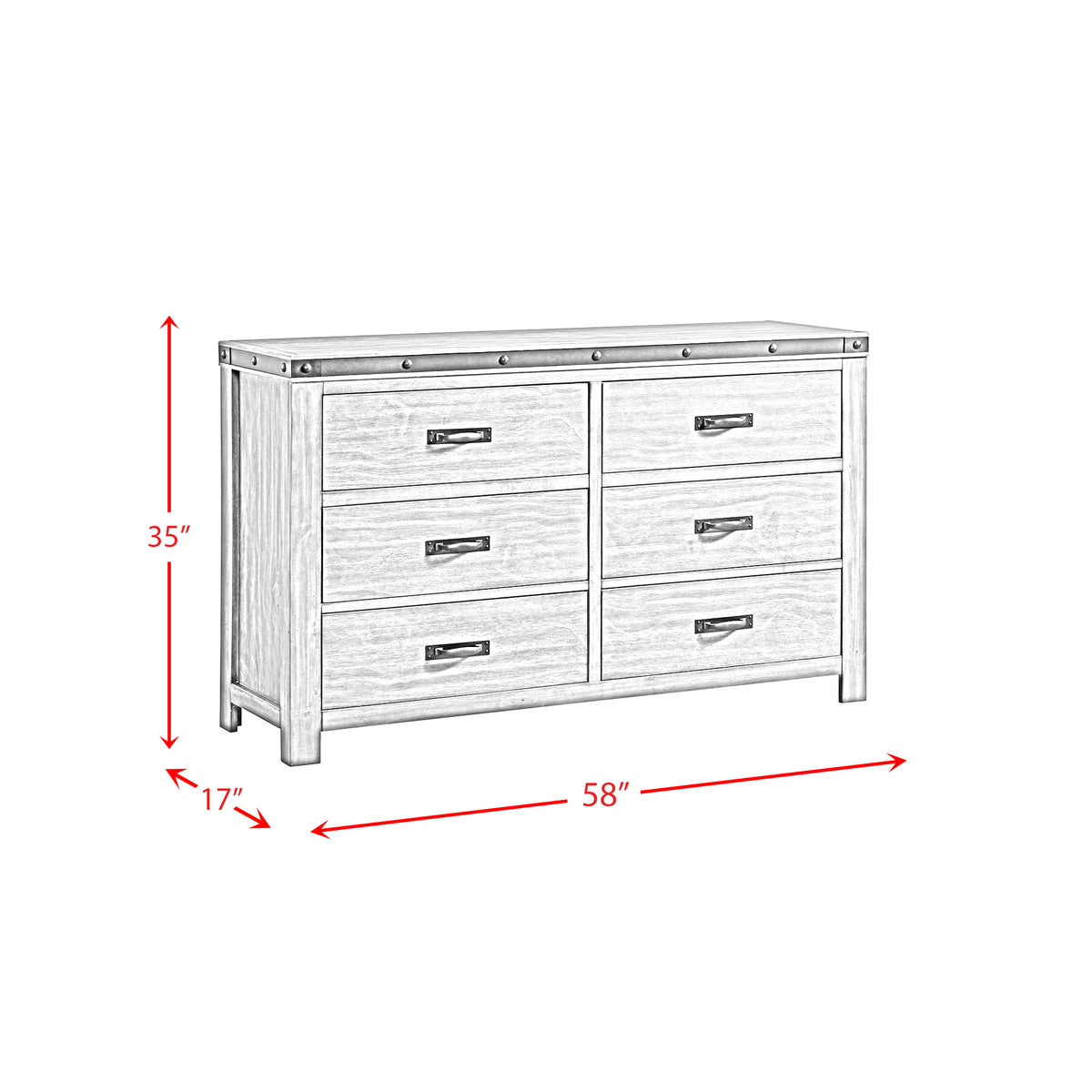 Wade Youth Dresser (6 Drawer) - Jack’s Furniture and More (Laredo, TX)