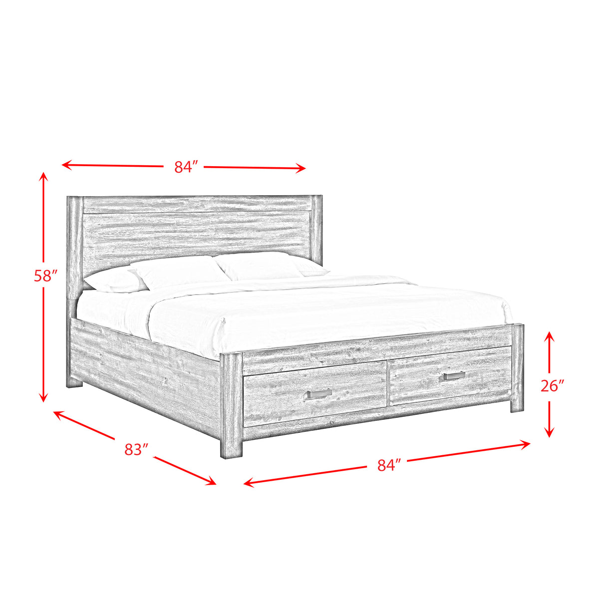 Warner Platform Storage Bed