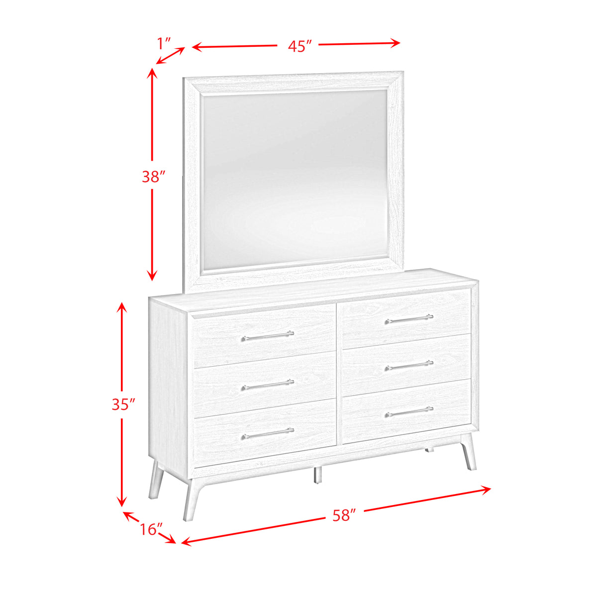 Westland Dresser and Mirror Set in Almond - Jack’s Furniture and More (Laredo, TX)