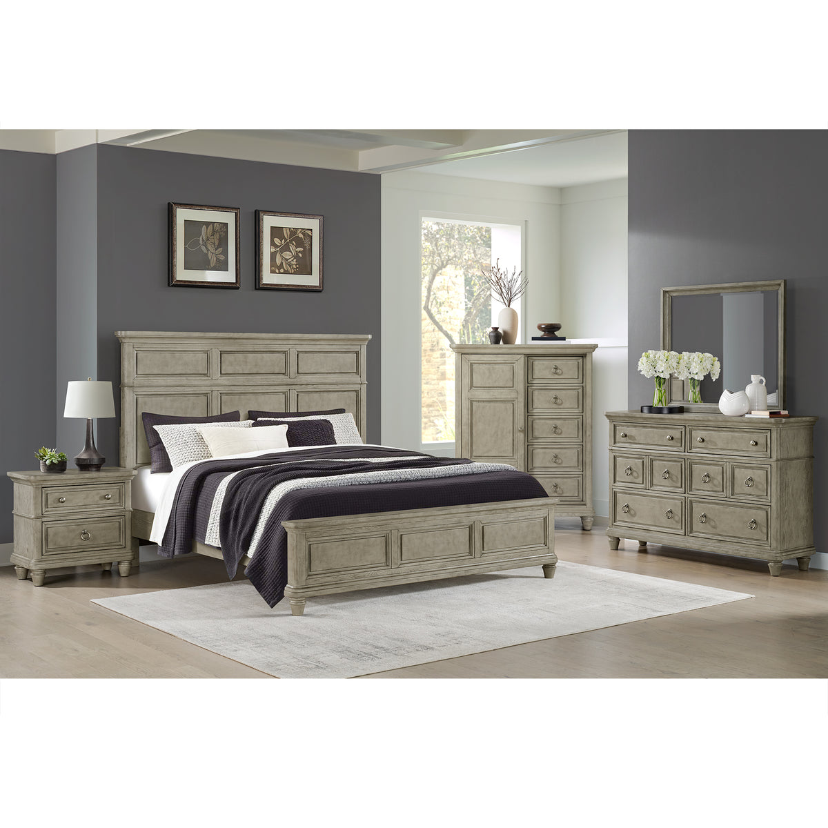 Whit-Ash Panel Bedroom Set with Door Chest - Jack’s Furniture and More (Laredo, TX)