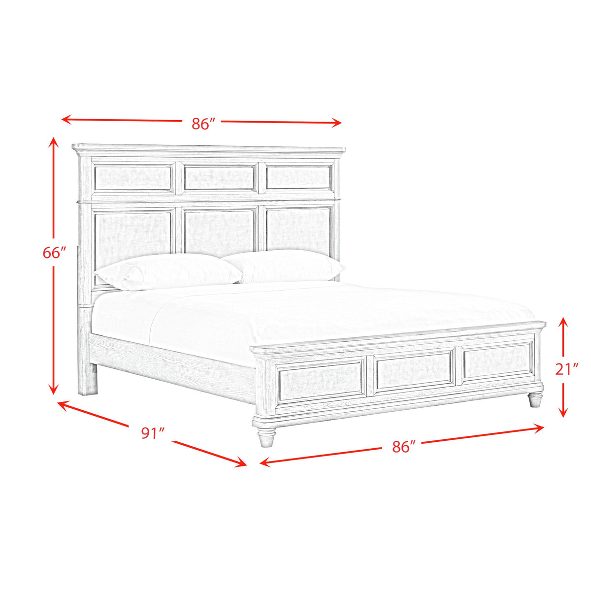Whit-Ash Panel Bedroom Set with Door Chest - Jack’s Furniture and More (Laredo, TX)