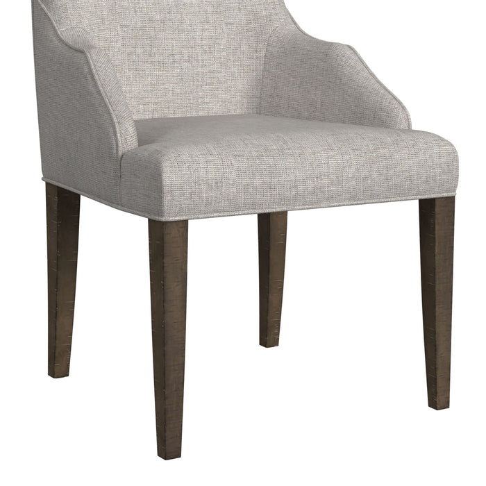 Yellowstone Dining Host Chair with Grey Fabric in Medium Brown (2 Per Carton) - Jack’s Furniture and More (Laredo, TX)